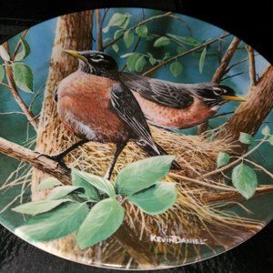 Vintage 1986 The Robin Collector Plate by Kevin Daniel Ltd Edition Knowles China
